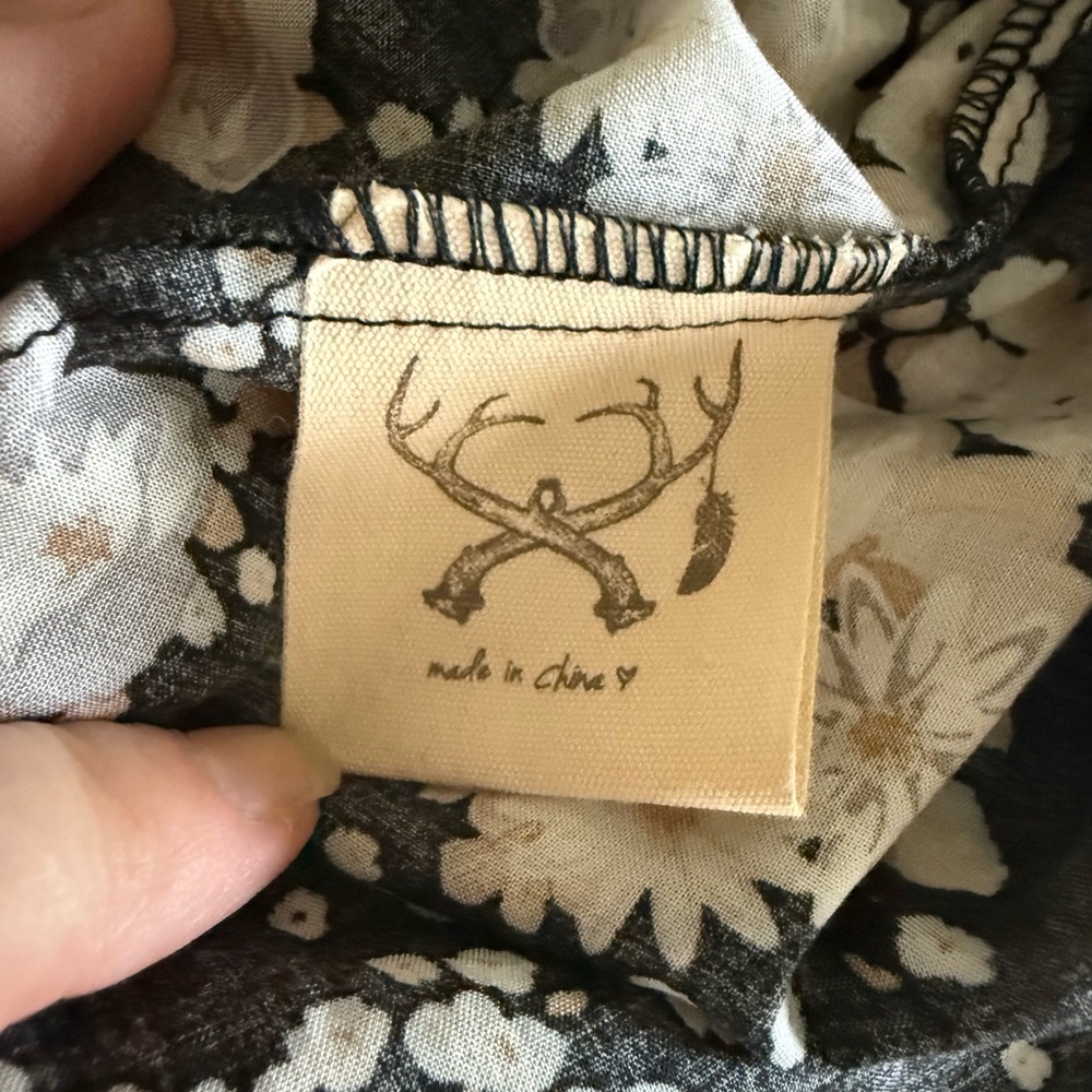 Spell Black Floral Mini Dress with Cream Flowers - Picture 12 of 14
